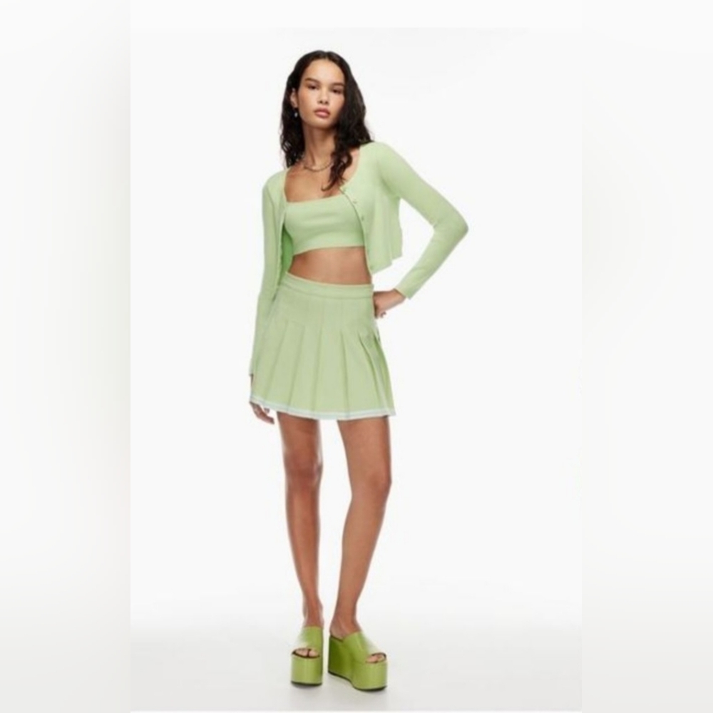 Sunday Best Olive Mini Pleated Skirt "Sagerush" Green Size 8